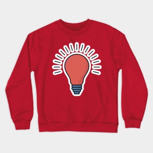 Creative idea sticker design vector logo concept illustration. Lightbulb sticker logo icon design. Crewneck Sweatshirt